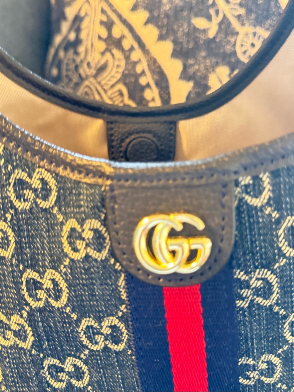 Designer like Monogram Messenger Bag in Navy with Red-Blue worn maybe 3 times - Picture 9 of 13
